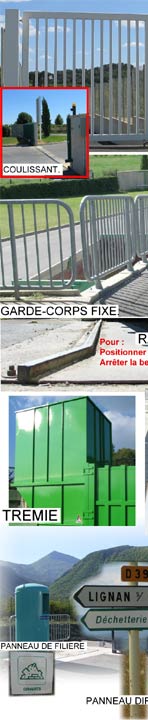 Eléments, équipement de déchetterie